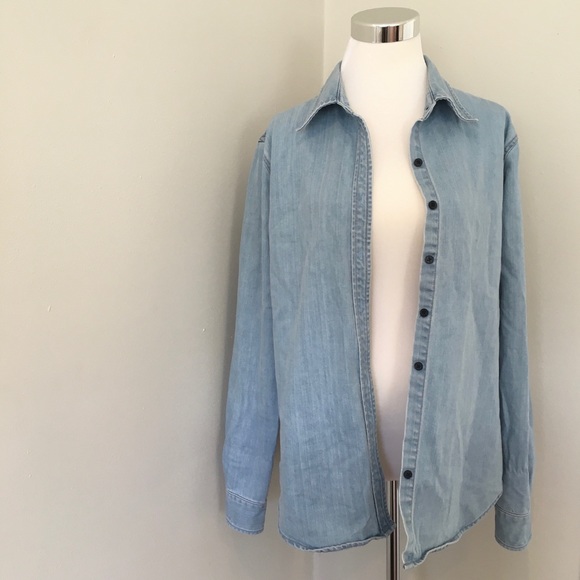 vale. denim Tops - Vale. Denim Top Button Front Jean Chambray Cotton